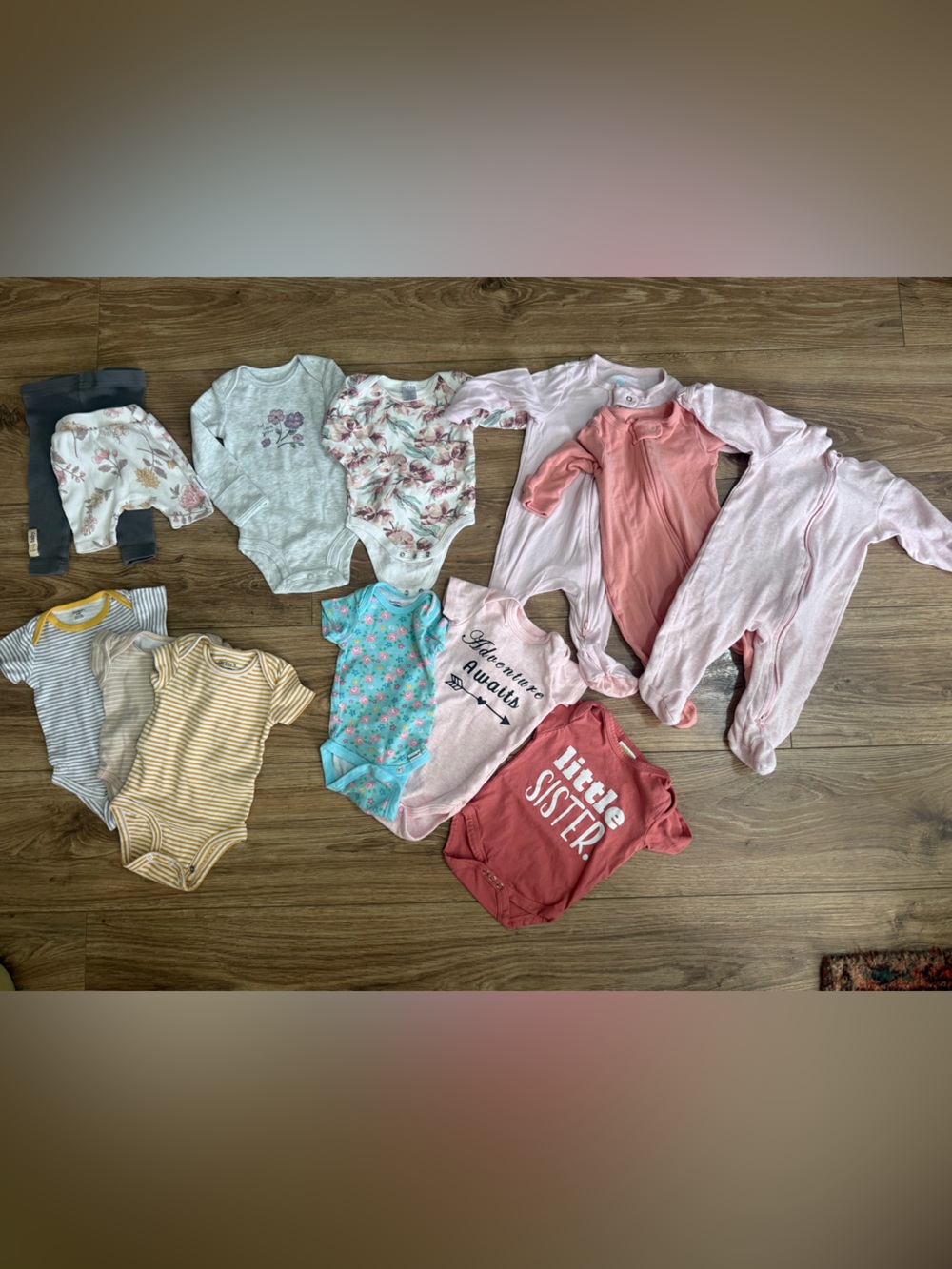 Mixed Baby Onesies & Sleepers - Pink, Coral, Yellow, Blue, Floral 0-3 Months